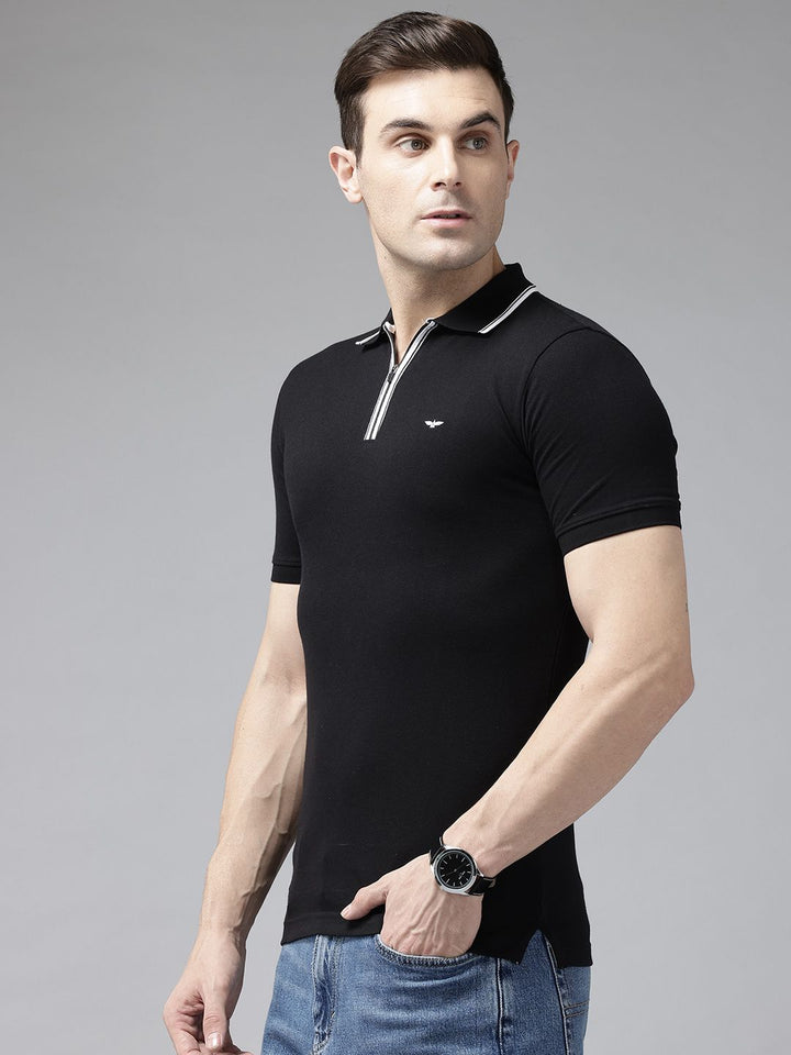 Park Avenue Slim Fit Half Zipper Polo T-shirt