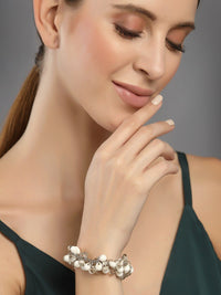 VOGUE PANASH Silver-Plated Oxidised Charm Bracelet