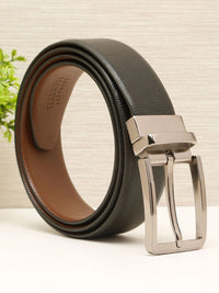 Teakwood Leathers Men Textured Leather Reversible Formal Belt