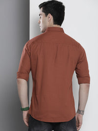 The Indian Garage Co Men Brown Solid Comfort Casual Shirt