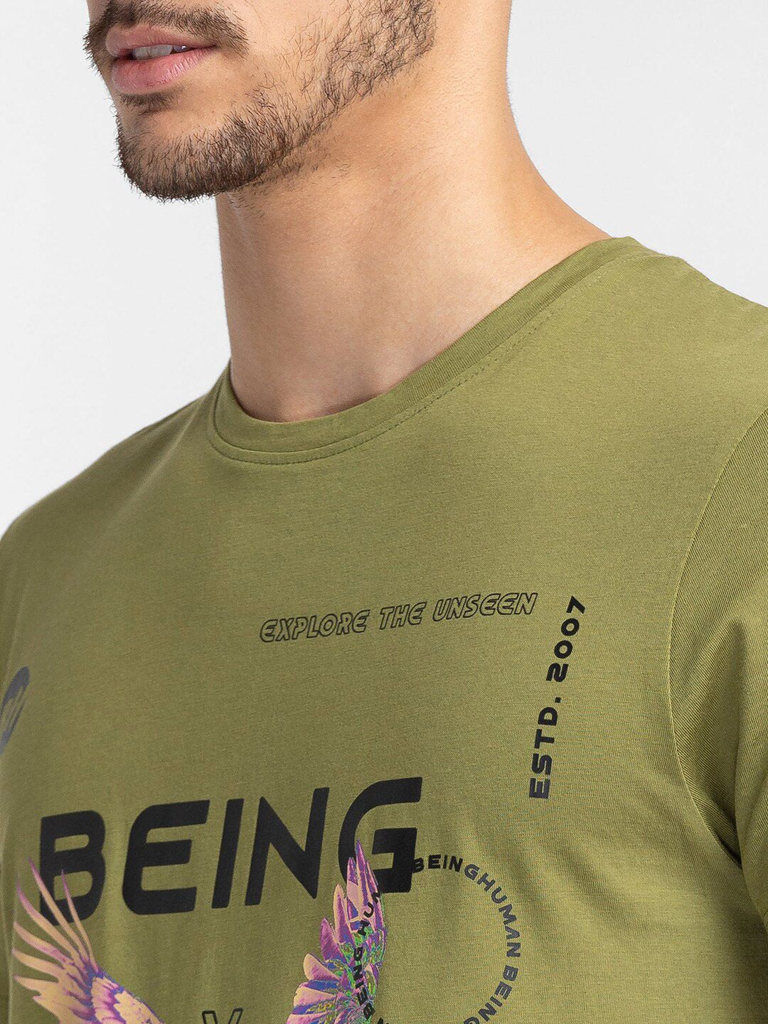 Being Human Typography Printed Round Neck T-shirt