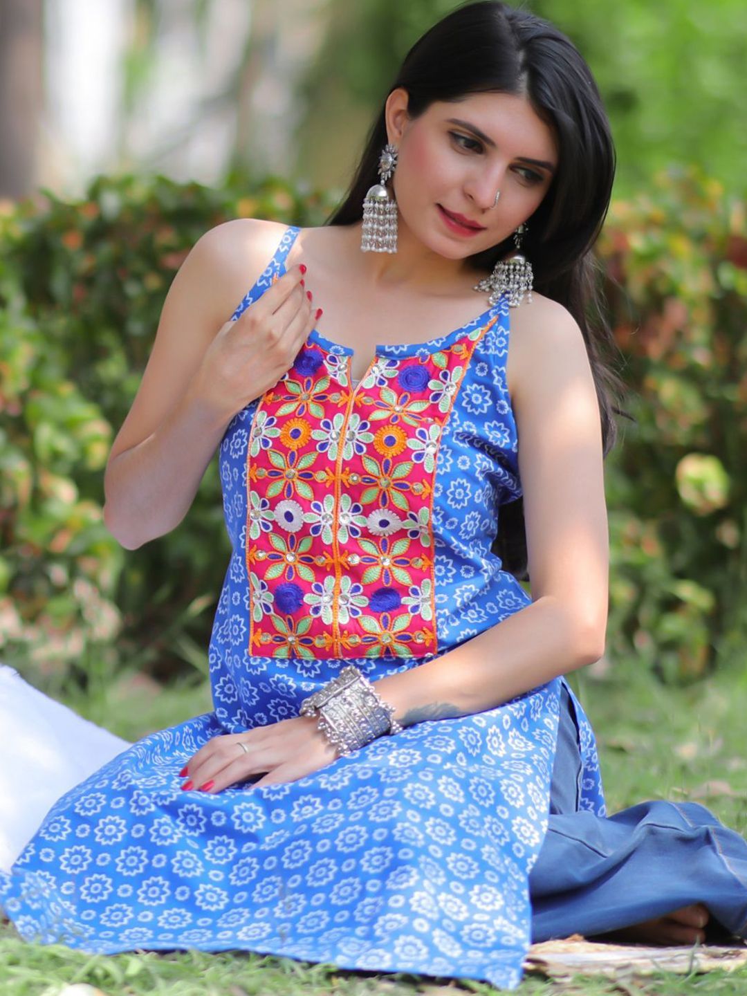 Kalini Wanita Kurta Bercetak Floral