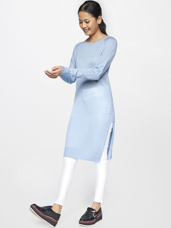 Global Desi Blue Viscose Rayon Tunic
