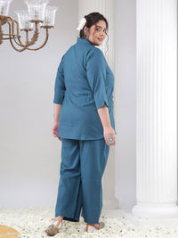 Bani Women Plus Size Floral Embroidered Shirt and Palazzos