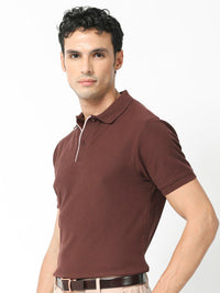 RARE RABBIT Men Rings-4 Slim Fit Solid Polo Collar T-Shirt
