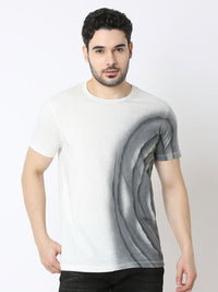 SPYKAR Men Abstract Printed Round Neck Cotton Slim Fit T-shirt