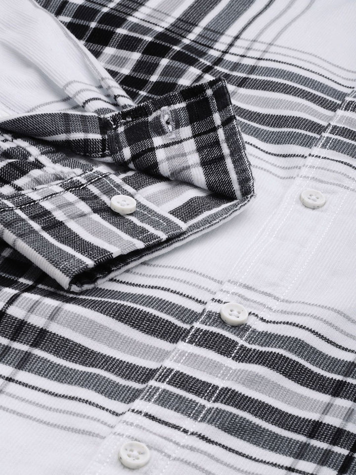 The Indian Garage Co Pure Cotton Tartan Checks Corduroy Casual Shirt