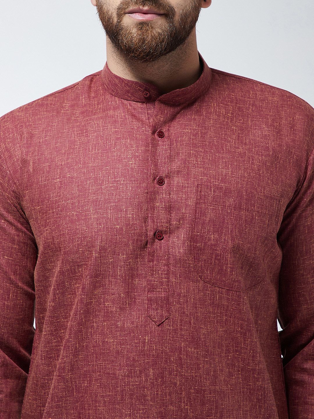 SOJANYA Lelaki Brown Solid Kurta Lurus