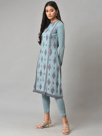 W Women Geometric Printed Acrylic A-Line Kurta