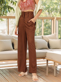 DressBerry Women Flare Flair Wide Waistband Trousers