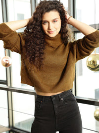 STREET 9 Women Brown Crop Pullover