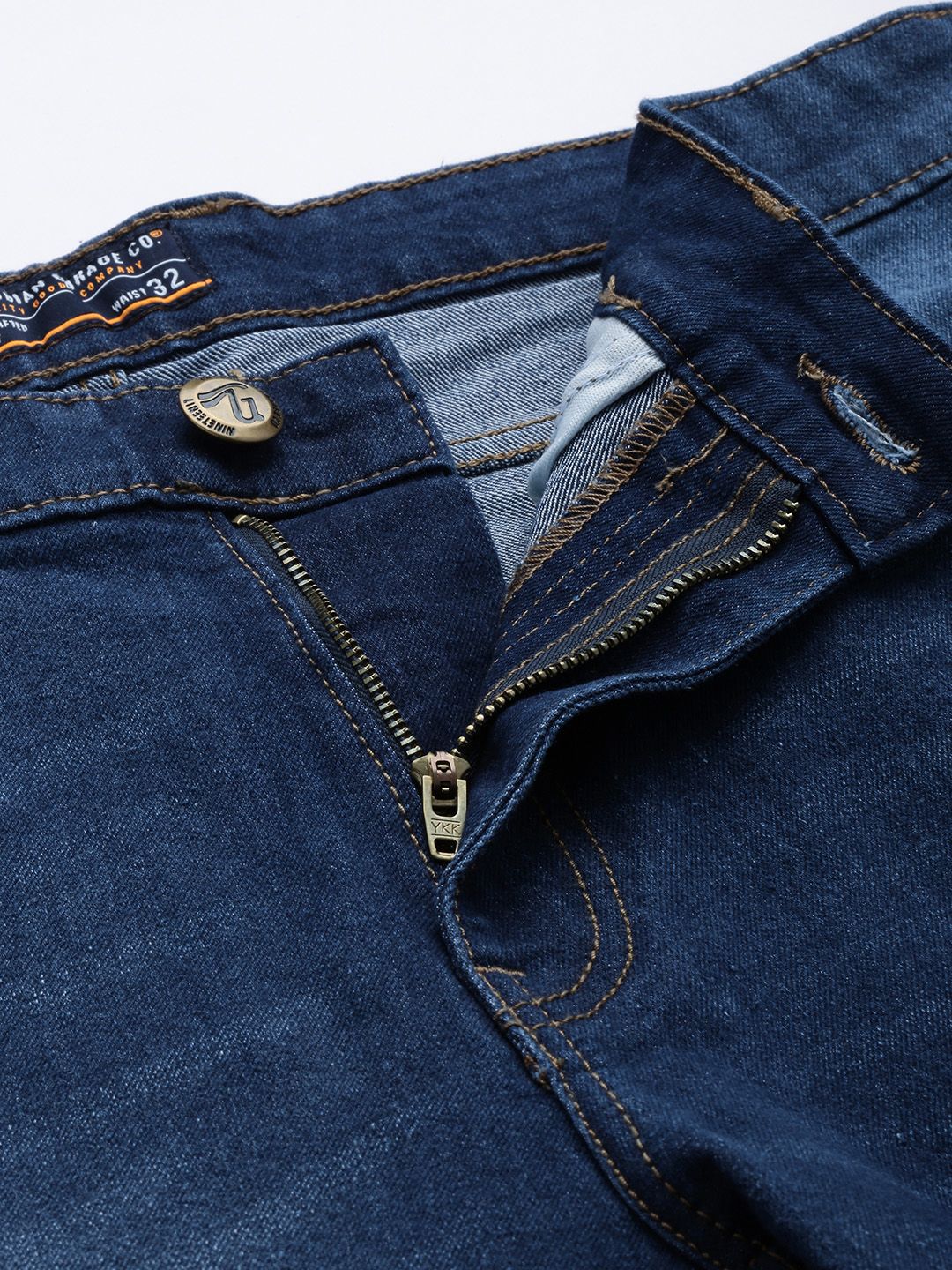 The Indian Garage Co Men Blue Mildly Distressed Light Fade Stretchable Jeans