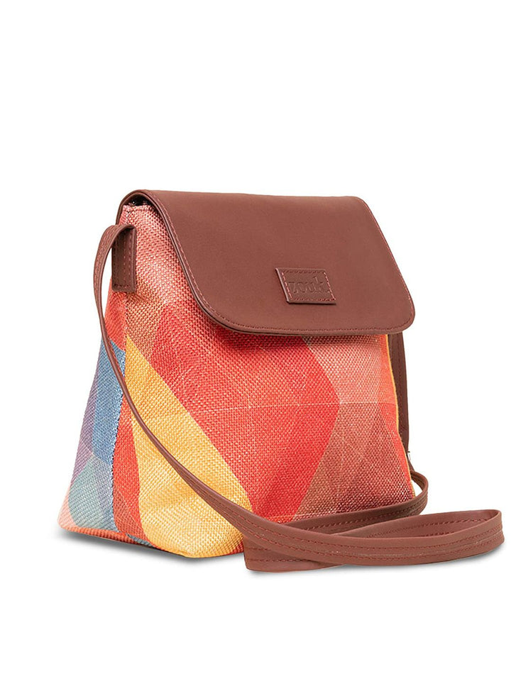 ZOUK Printed Structured Sling Bag