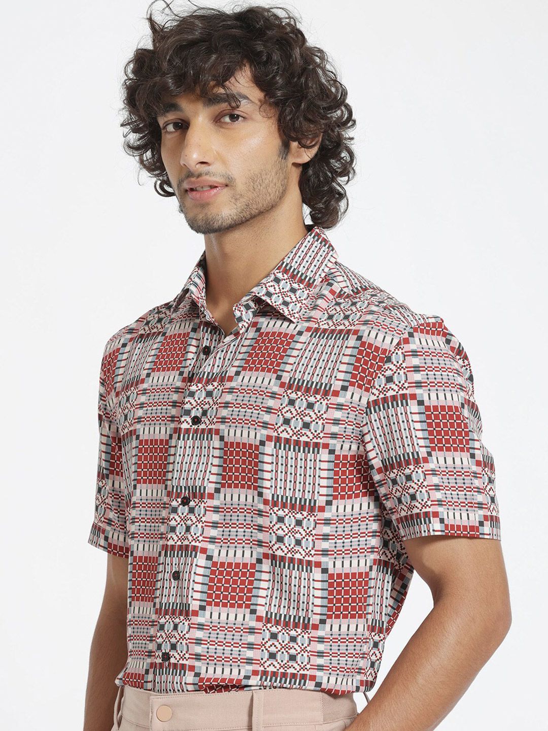 RARE RABBIT Men Boxem Slim Fit Ethnic Motifs Printed Shirt