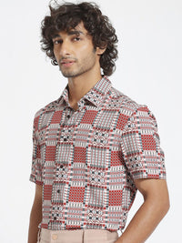 RARE RABBIT Men Boxem Slim Fit Ethnic Motifs Printed Shirt