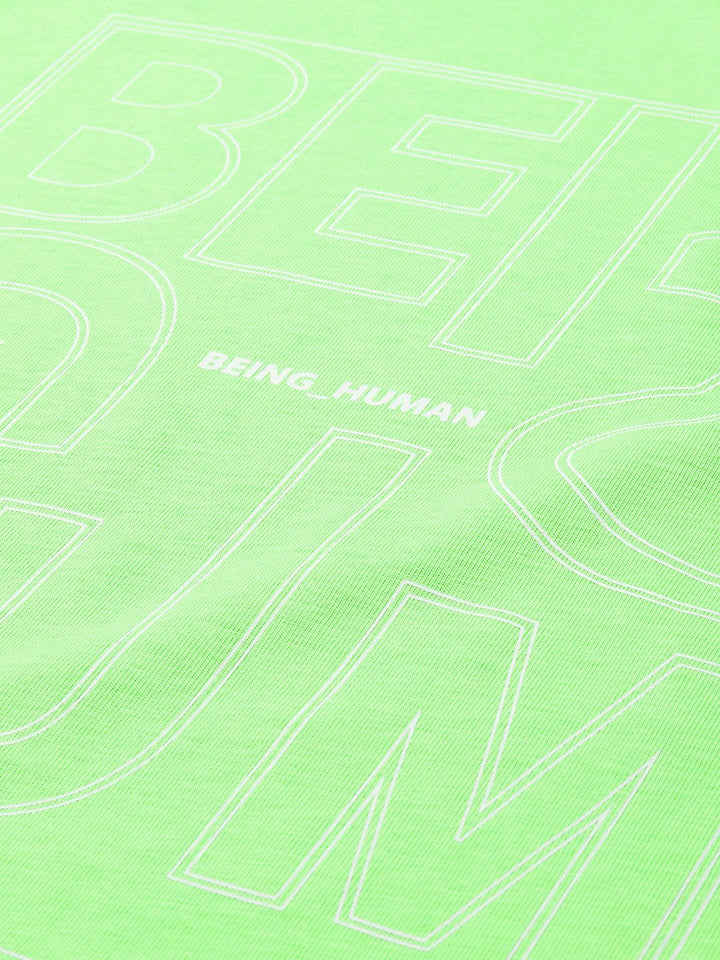 Being Human Brand Logo Printed Pure Cotton Slim Fit T-shirt