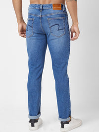 SPYKAR Men Slim Fit Low-Rise Heavy Fade Clean Look Cotton Stretchable Jeans