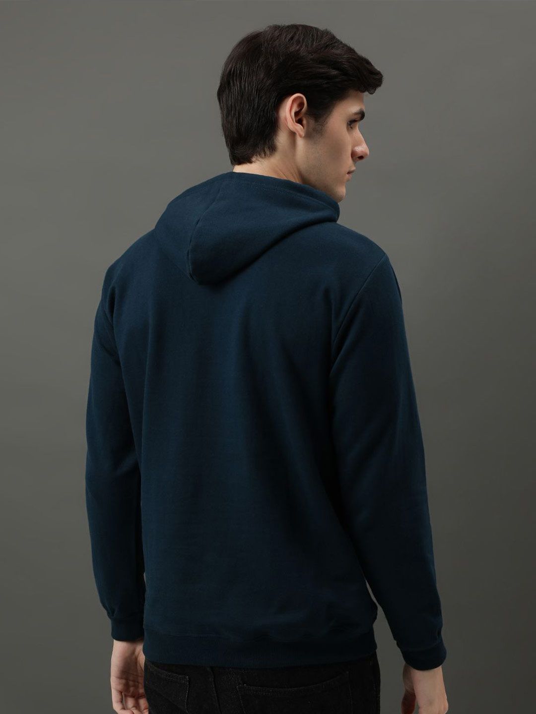 ADRO Men Printed Hooded Pullover Sweatshirt