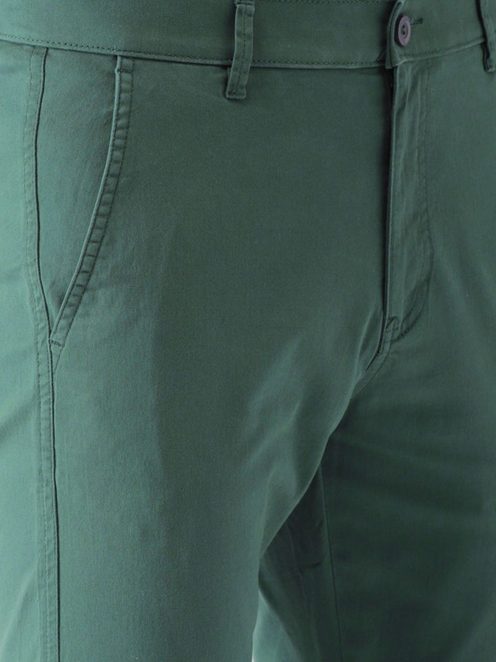 HIGHLANDER Men Teal Green Slim Fit Solid Chinos
