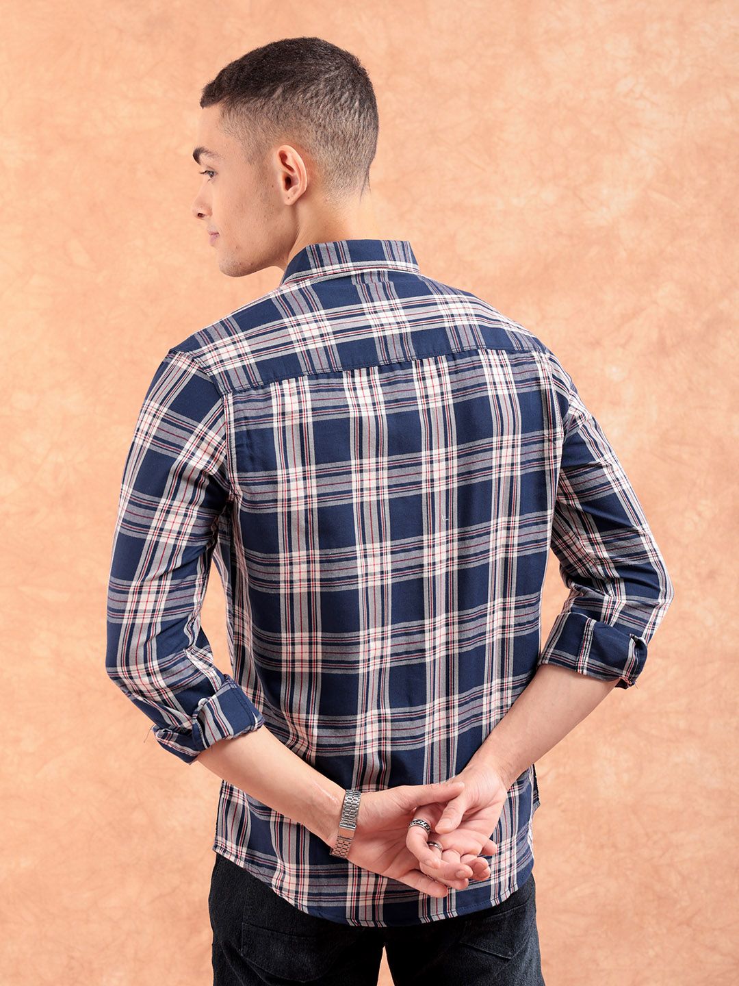 The Indian Garage Co Men Regular Fit Checked Casual Shirt