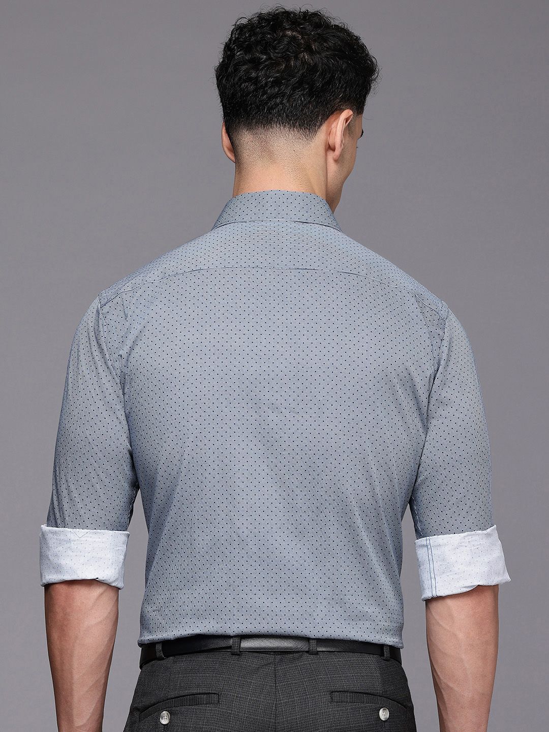 Raymond Slim Fit Geometric Printed Pure Cotton Formal Shirt
