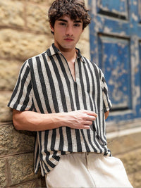 Eszett Men Classic Striped Casual Shirt