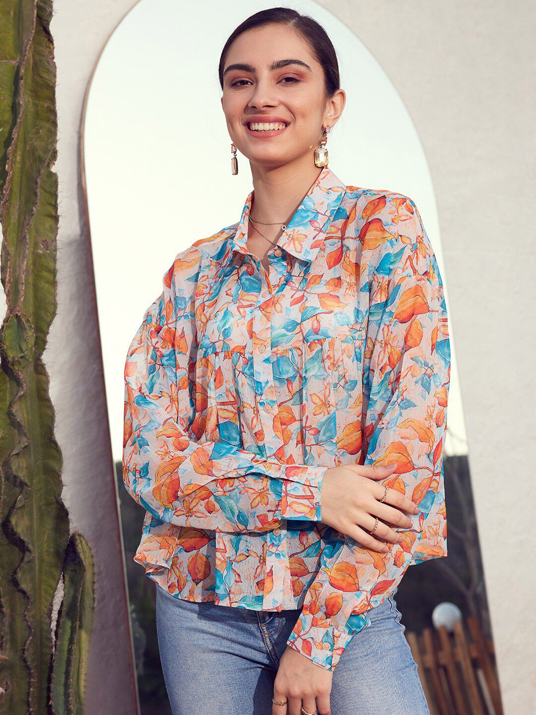 STREET 9 Floral Printed Comfort Fit Casual Shirt