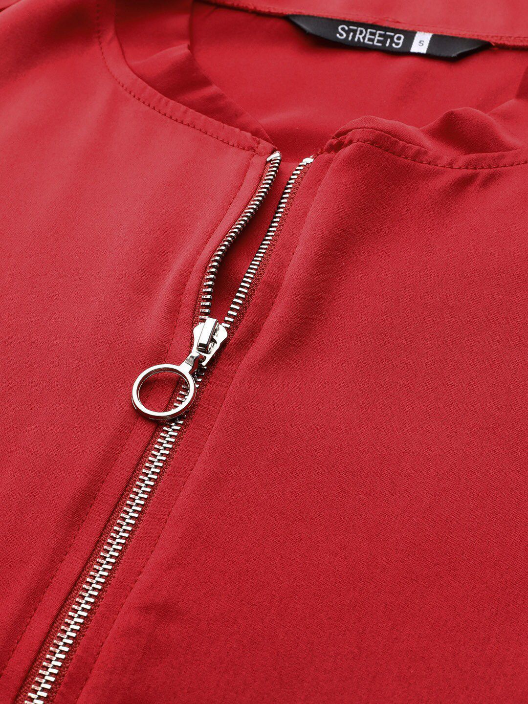 STREET 9 Women Red Solid Lightweight Bomber Jacket
