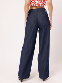 DressBerry Women Stylish Stitches Baggy Jeans