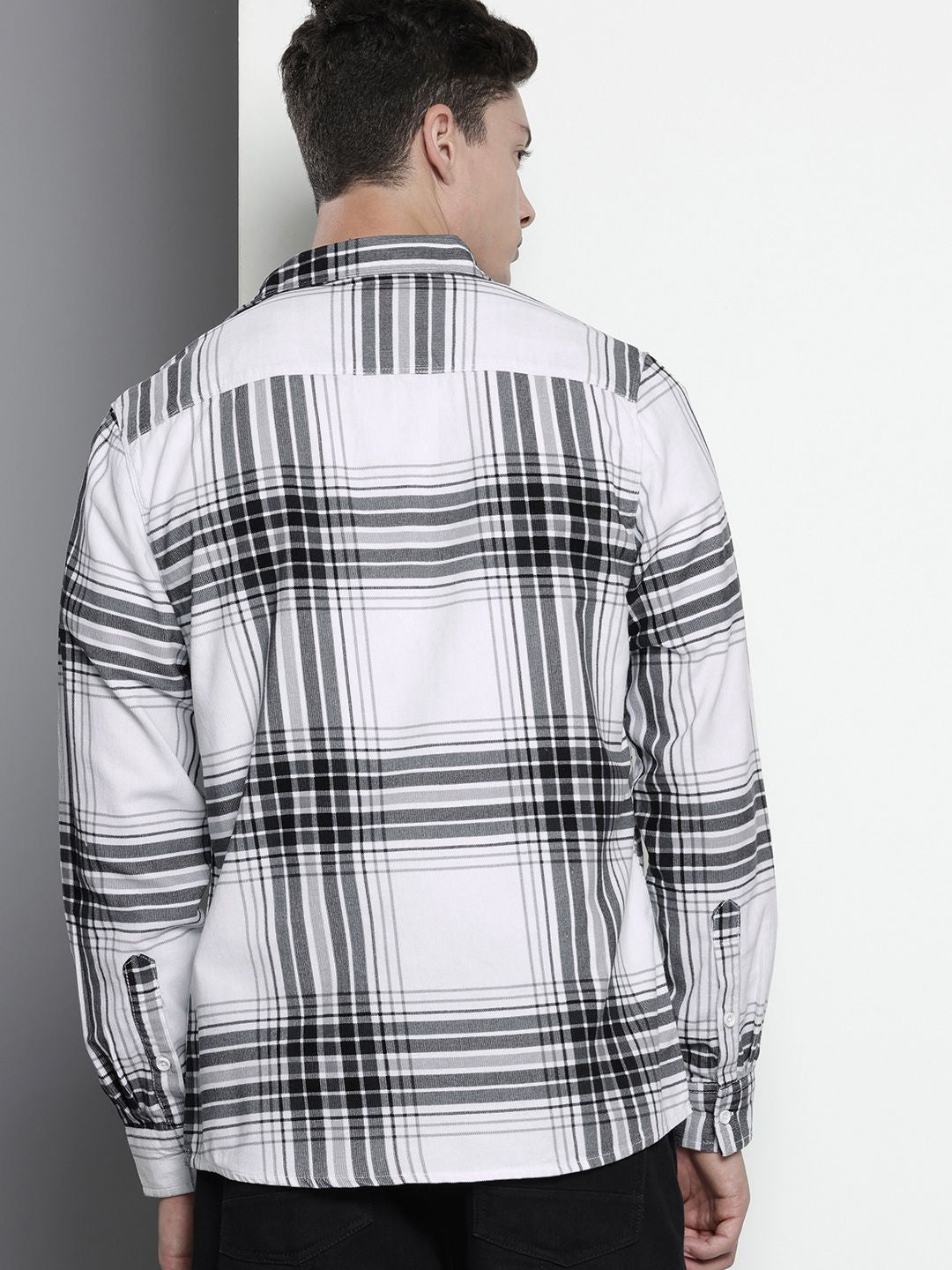 The Indian Garage Co Pure Cotton Tartan Checks Corduroy Casual Shirt