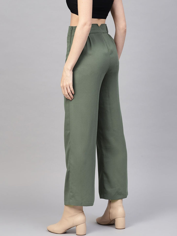 SASSAFRAS Women Olive Green  Trousers