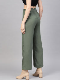 SASSAFRAS Women Olive Green  Trousers