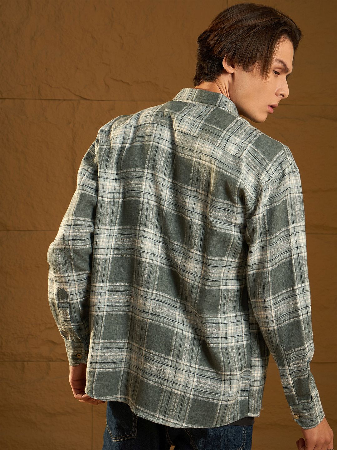 DENNISON Drop Shoulder Oversized Checked Shirt