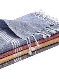 KLOTTHE Unisex Set of 4 Striped 210 GSM Bath Towels