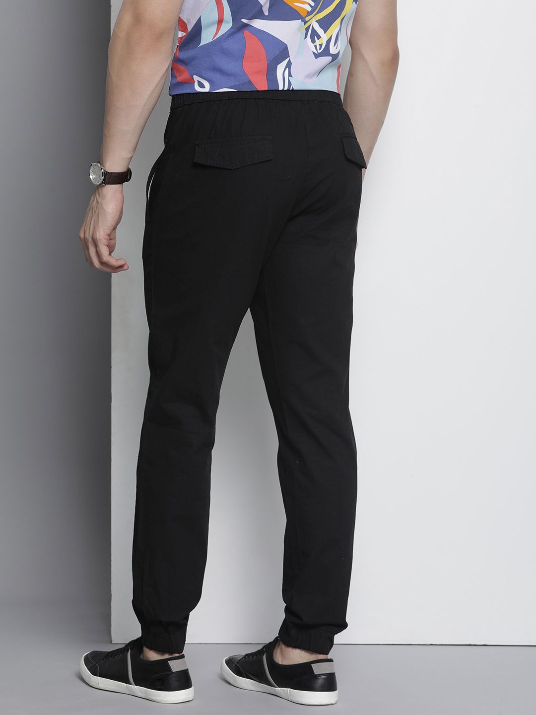 The Indian Garage Co Solid Cotton Joggers Trousers