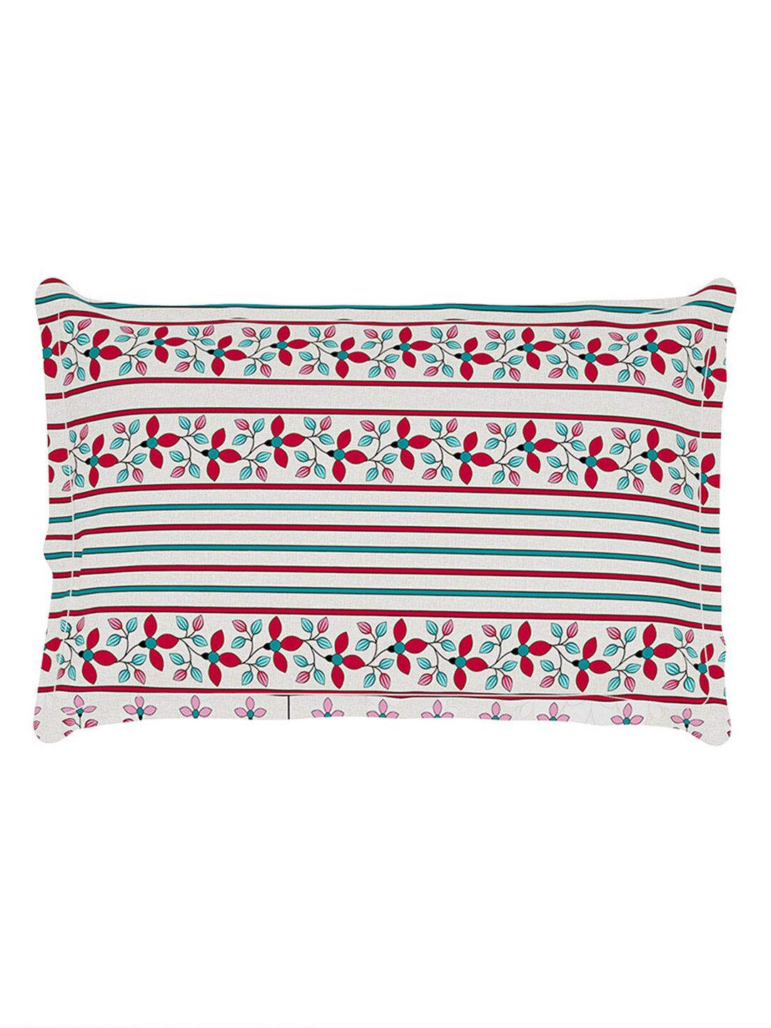 Story@home Grey & Pink Ethnic Motifs 180 TC Single Bedsheet with 1 Pillow Cover