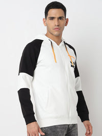 SPYKAR Graphic Printed Hooded Cotton Sweatshirt