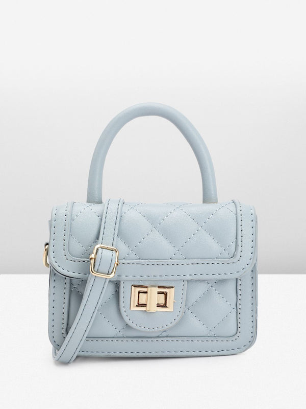 DressBerry Quilted Structured Satchel Bag