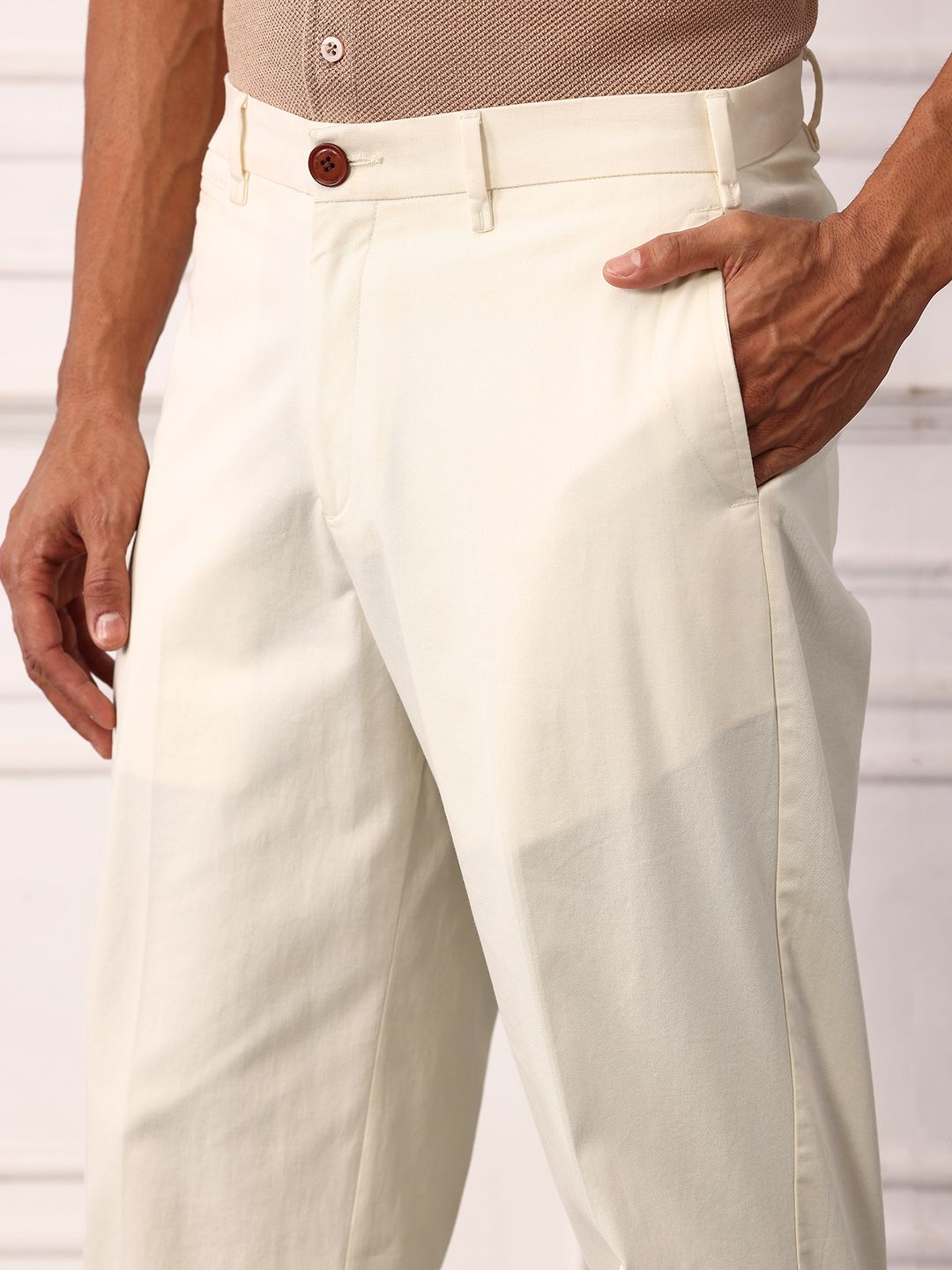 Mr Bowerbird Men Mid-Rise Liberal Fit Heritage Trousers