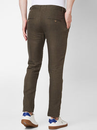 SPYKAR Men Mid Rise Linen Regular Fit Chinos Trousers