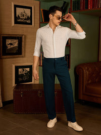 DENNISON Men Spread Collar Embellished Party Shirt
