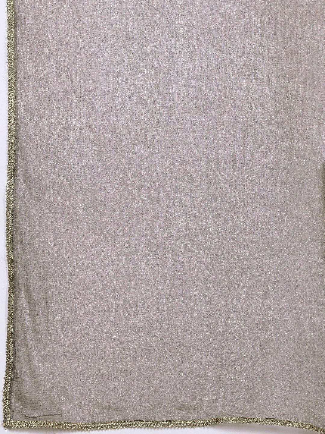 House of Pataudi Yoke Design Thread Work Jashn Kurta and Palazzos with Dupatta