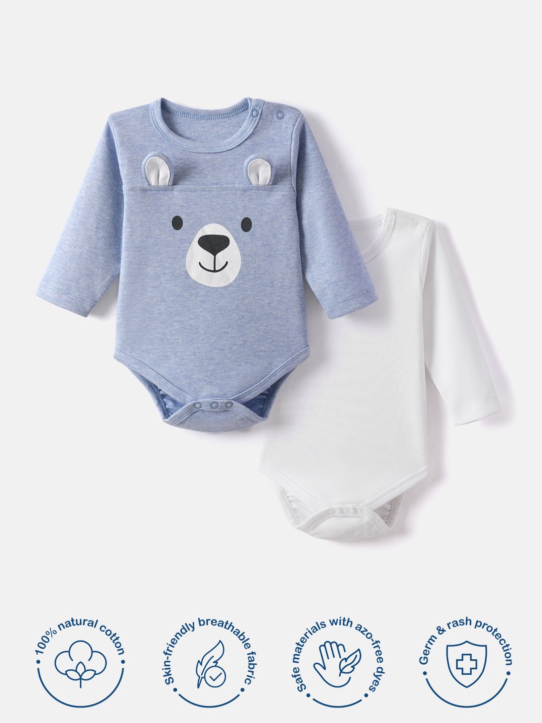 Nauti Nati Infants Pack Of 2 Printed Pure Cotton Bodysuit