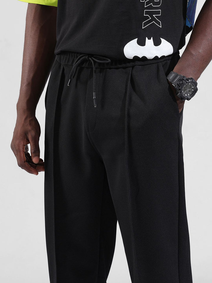 The Indian Garage Co Men Loose Fit Textured Waffle Jogger