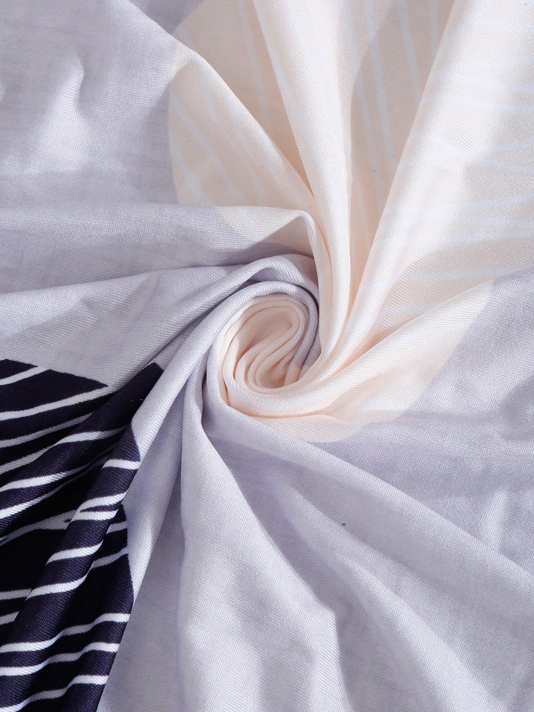 Cortina Lavender &amp; Sarung Sofa Dua Tempat Duduk Bercetak Unik Hitam