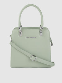 Lino Perros Sea Green Solid Structured Handheld Bag