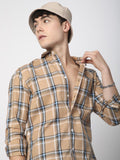 VASTRADO Men Classic Slim Fit Opaque Checked Casual Shirt