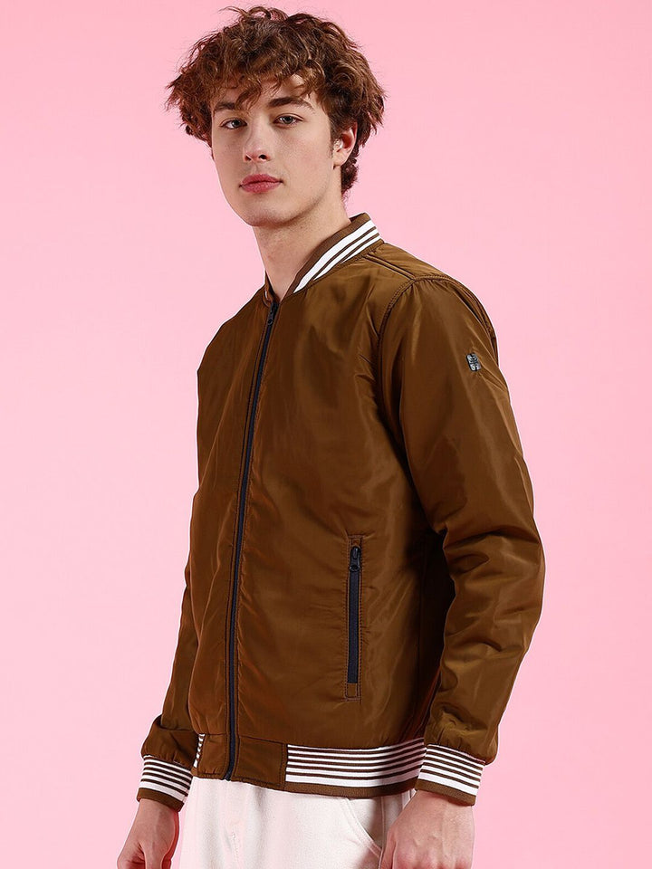 The Indian Garage Co Men Khaki Camouflage Checked Longline Outdoor Tailored Jacket