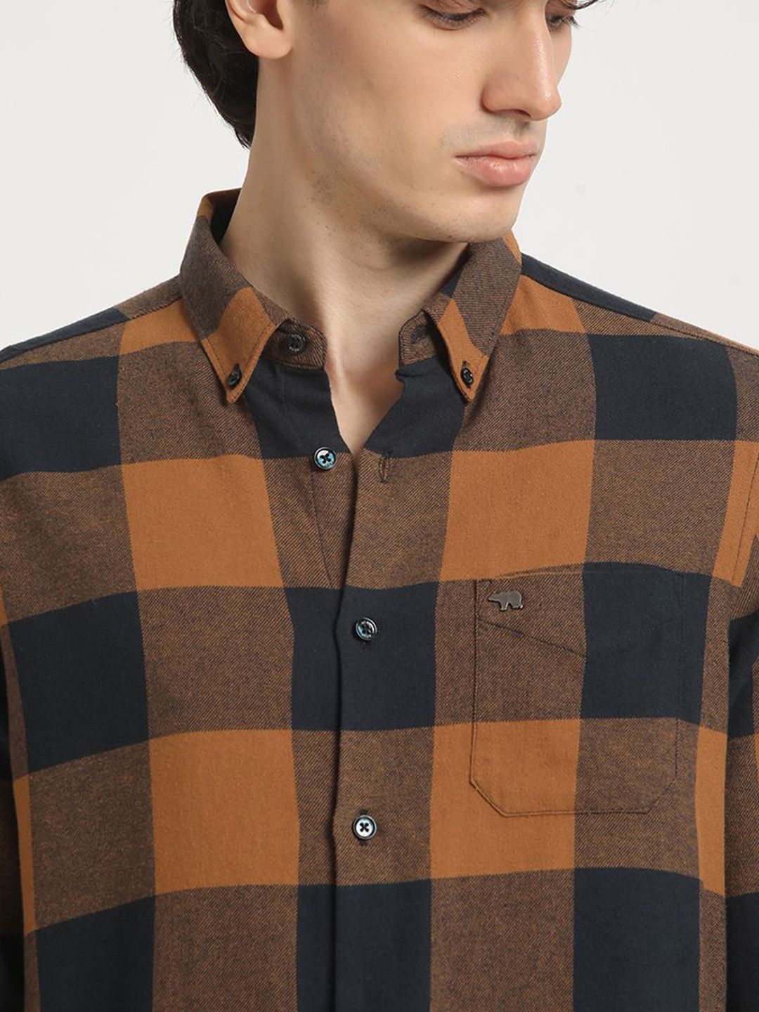 THE BEAR HOUSE Checked Slim Fit Pure Cotton Casual Shit