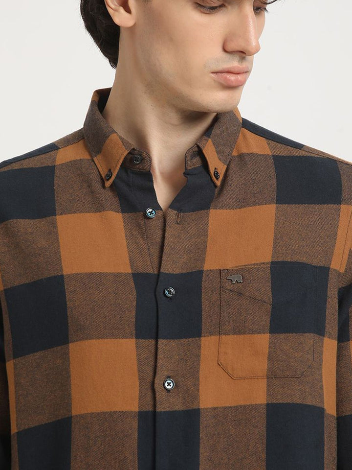 THE BEAR HOUSE Checked Slim Fit Pure Cotton Casual Shit